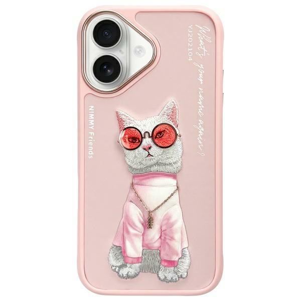 Iphone 16 Nimmy Glasses Cool Cat Hülle Pink