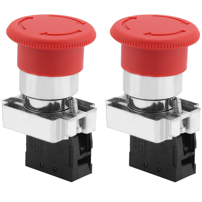 2 Stück 22 Mm Rotes Schild Not-aus-schalter-taste Xb5