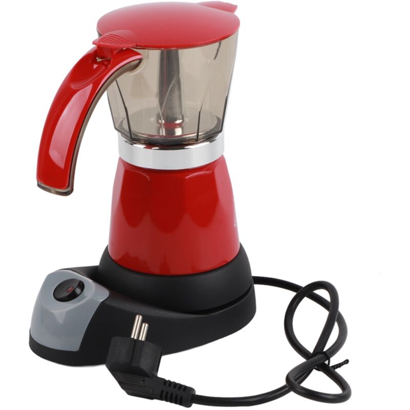 300 Ml / 6 Tassen 480 W Elektrischer, Abnehmbarer Moka-kaffeebereiter Für Küchenherd, Rot