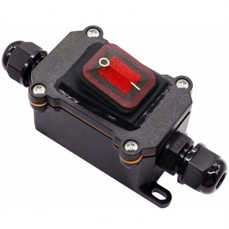 Wasserdichter Wippschalter Ip65, 220 V Ac, Dpst, 4 Anschlüsse Mit Roter Led, Dualer Ein-/ausgang, H-k062-kcd4-201n-rw-220v-ls