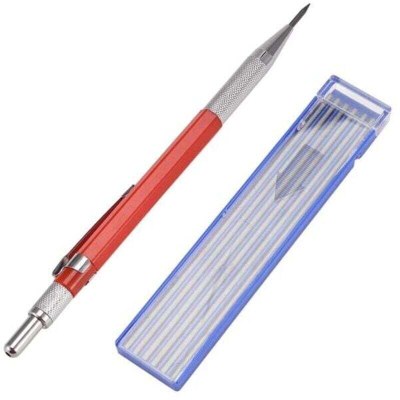 Schweißerbleistift Mit 12 Silbernen Minen, Metallic-marker Für Mechanisches Schweißen Und Metallbearbeitung, Rot