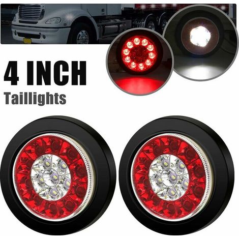 [3 Modi] 2cps 4-led-bremslicht (rot/weiß), 16-led-blinker-rücklichtring (verchromt), Ip67 Wasserdicht