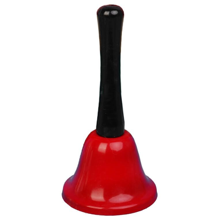 Weihnachtsmannglocke Mit Schwarzem Griff Für Weihnachtsmannkostüm – Metall, Rot