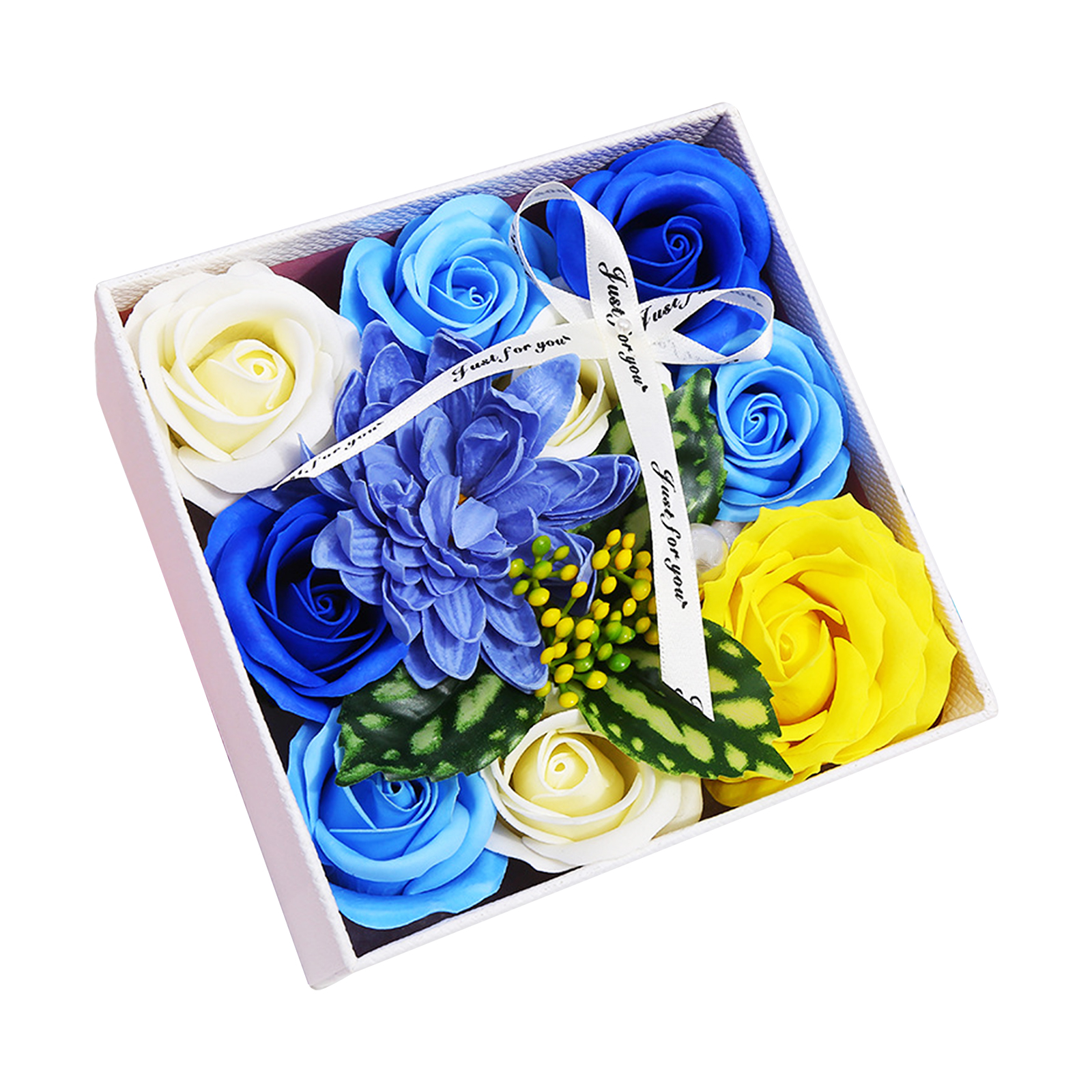 Duftende, Ewige Seife Rose Mit Grußkarte, Geschenkbox (rote Rose)