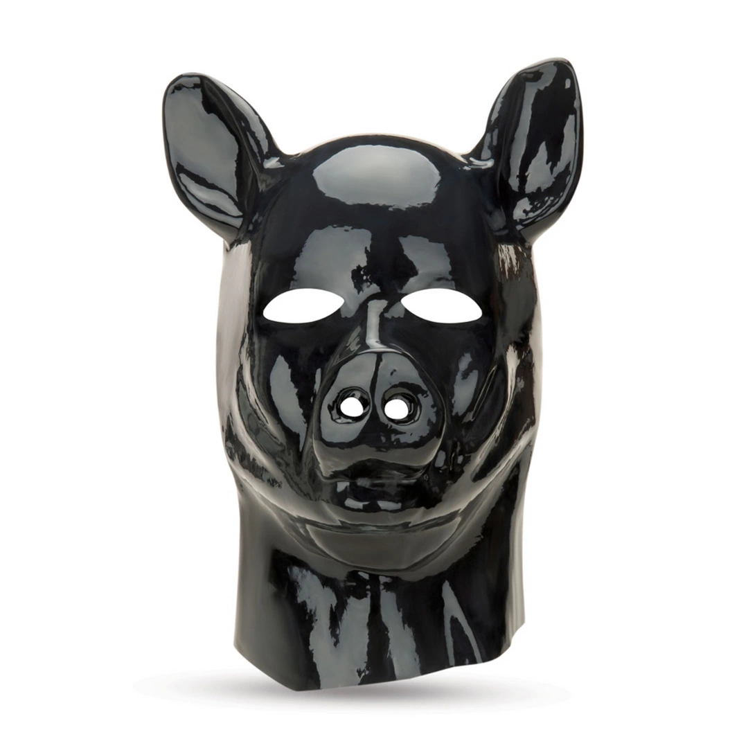 Schweinehauben-eindringling Mit Roter Kapuze Und Maske