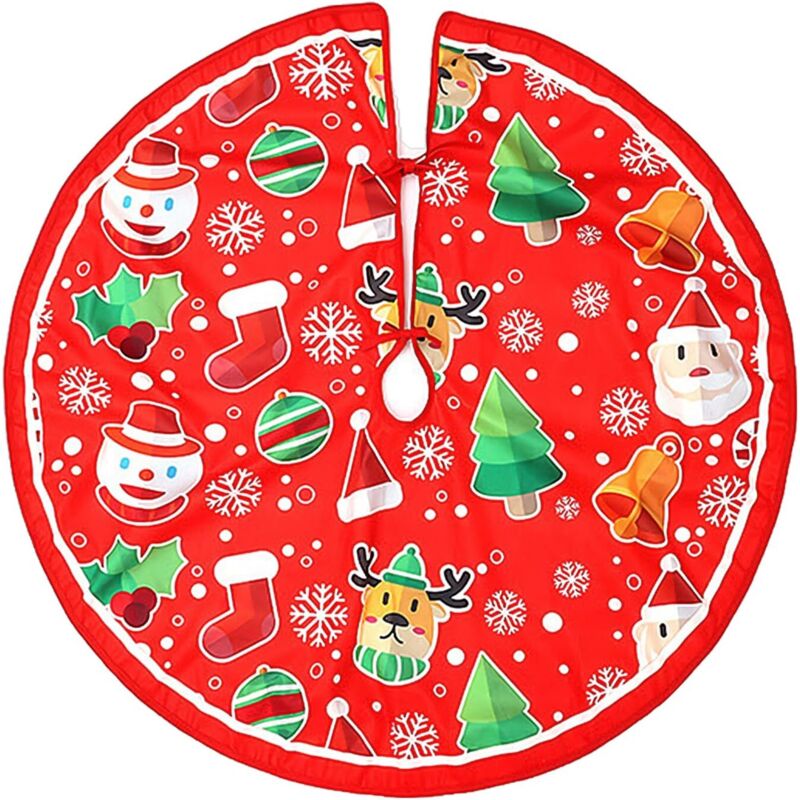 Roter Weihnachtsbaumrock, 90 Cm Lange Dekorative Weihnachtsbaumhülle, Mattenbezug Für Weihnachtsbaumschmuck Zur Weihnachtsfeier-dekoration