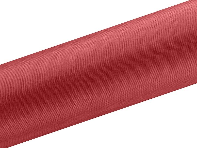 Tischläufer Aus Glattem Satin, Rot, 0,16 X 9 M