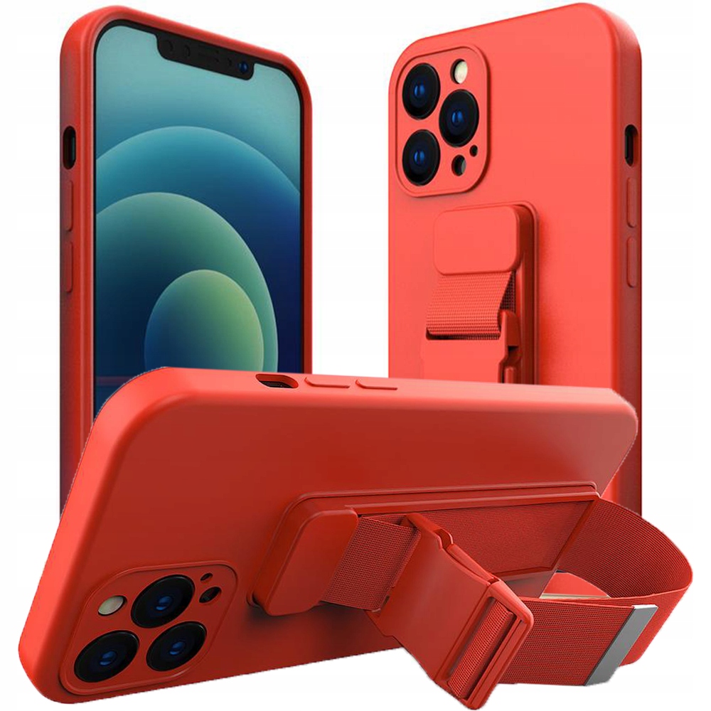 Gel-schutzhülle Mit Trageband Und Kette Für Iphone 8 Plus / Iphone 7 Plus, Rot