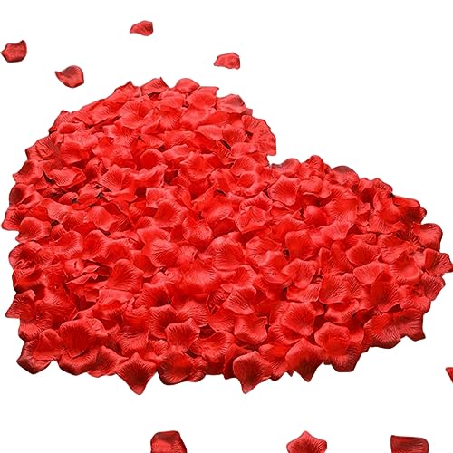 1000 Künstliche Rosenblätter Für Hochzeiten, Blütenblätter, Romantische Abende Für Ihn/sie, Verlobungen, Blumendekorationen, Veranstaltungen, Partys, In Großen Mengen (rote Rosenblätter)