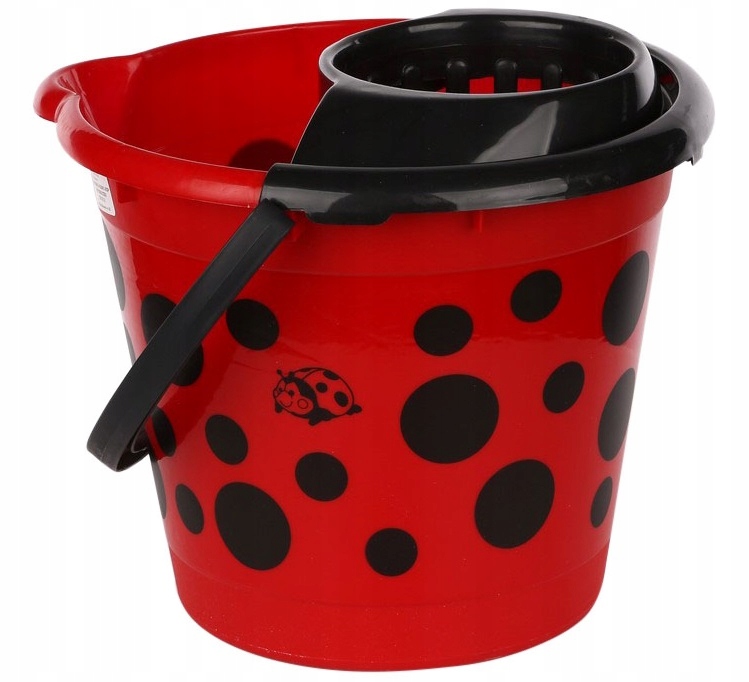 Wischmopp-eimer Mit Auswringer, 10 L, Rot, Biedronka