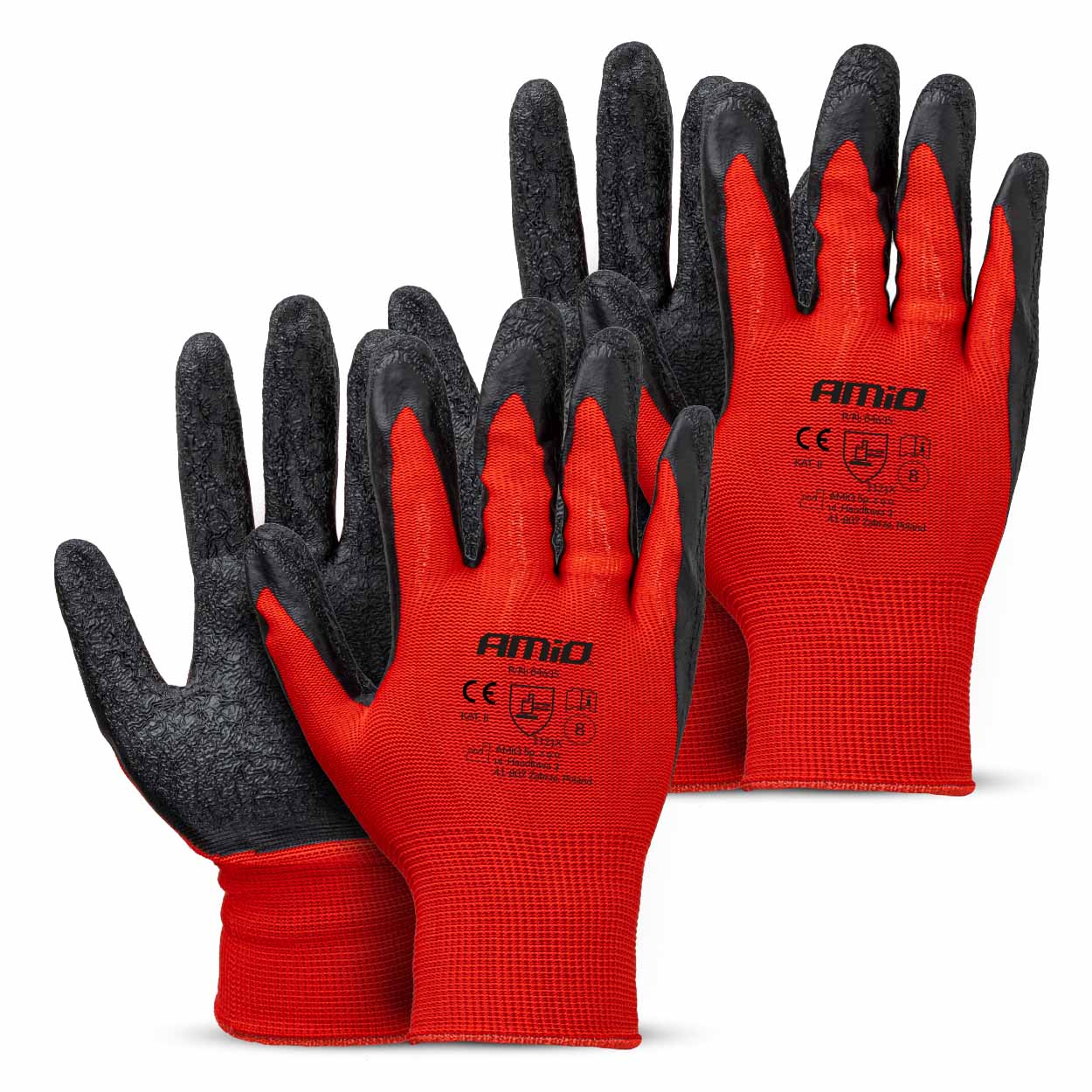 Latexbeschichtete Polyester-schutzhandschuhe Größe 8 2121x 4 Stück Amio-04635