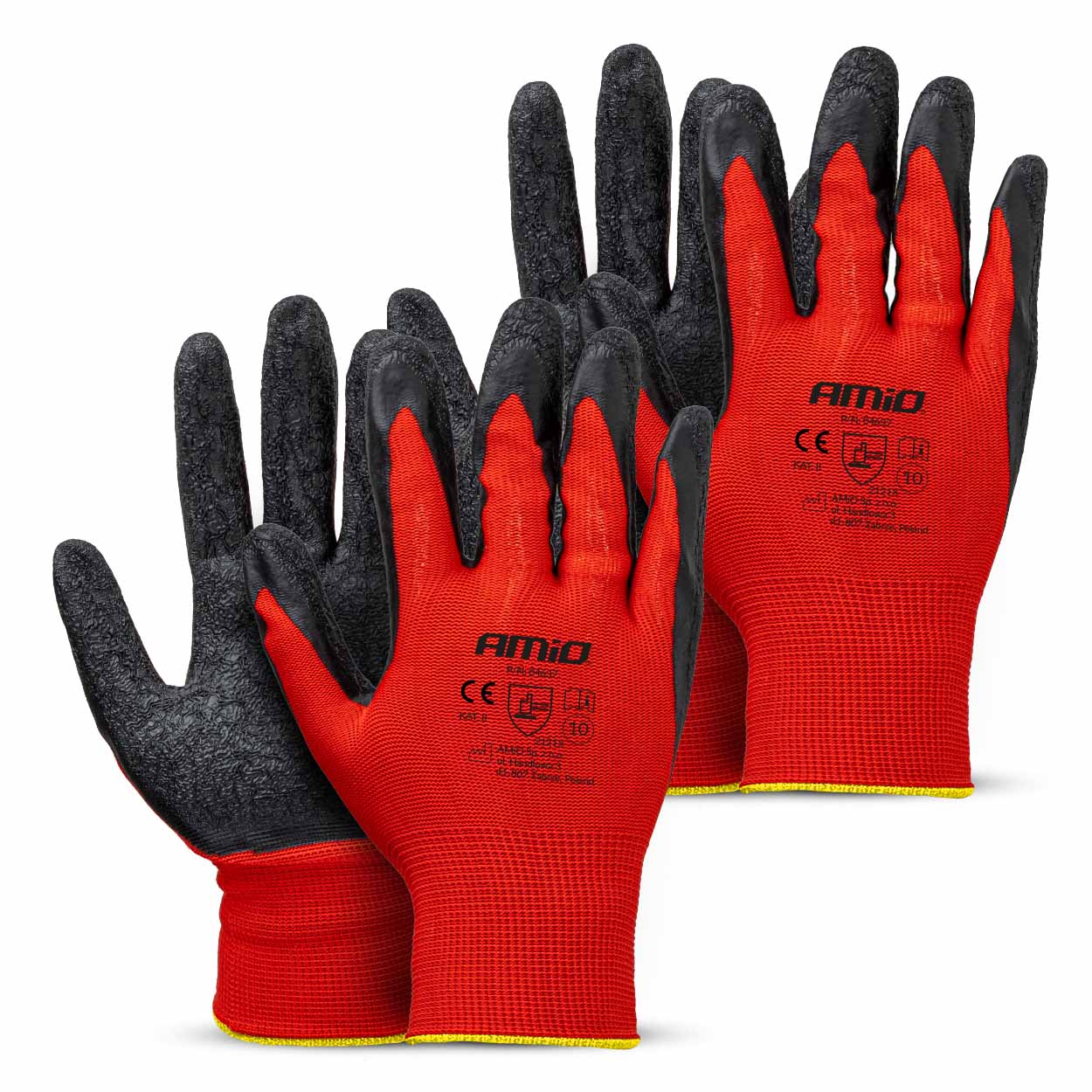 Latexbeschichtete Polyester-schutzhandschuhe Größe 10 2121x 4 Stück Amio-04637