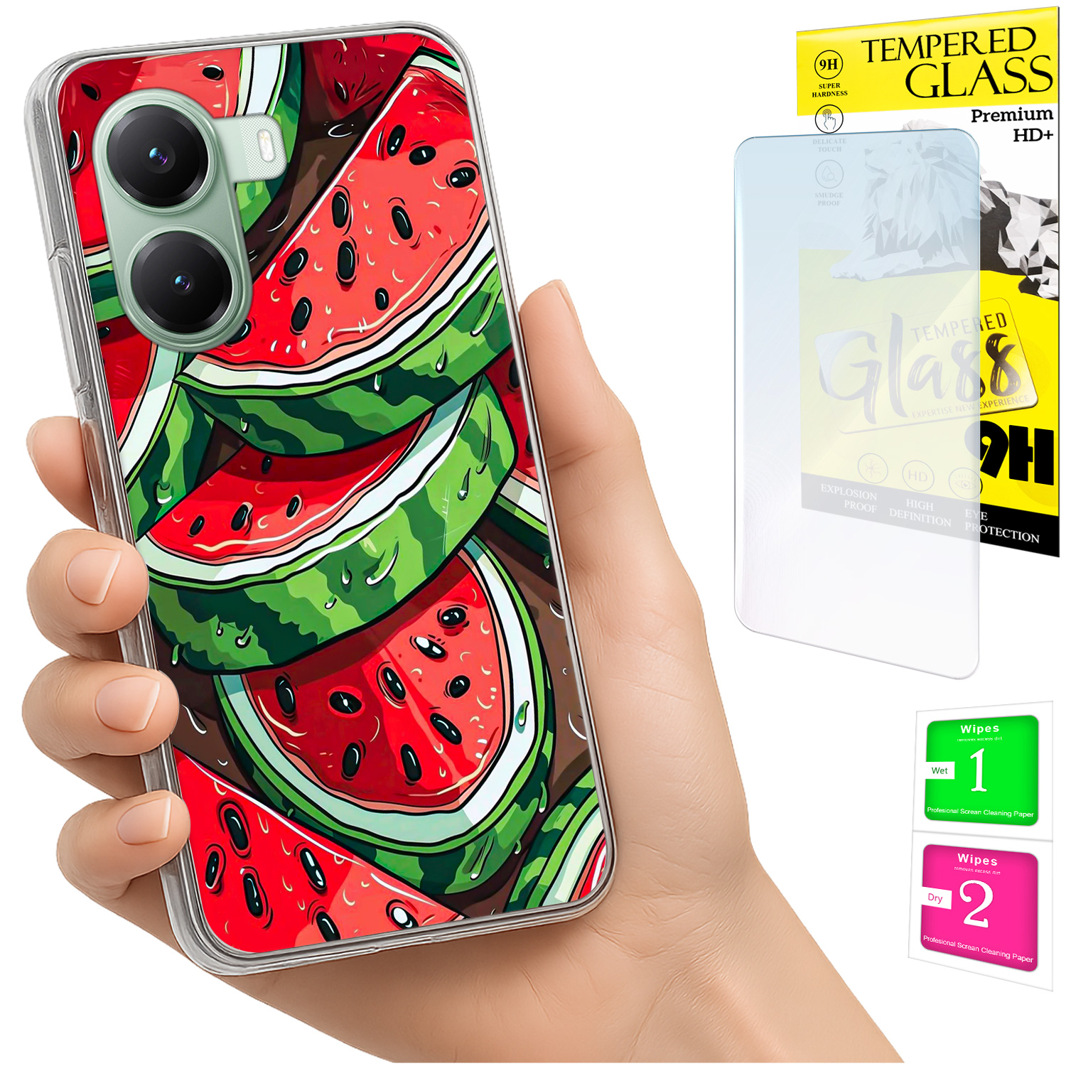 Schutzhülle Für Xiaomi Poco X7 Pro 5g, Foto-rückseite, Wassermelonen-design + 9h-glas