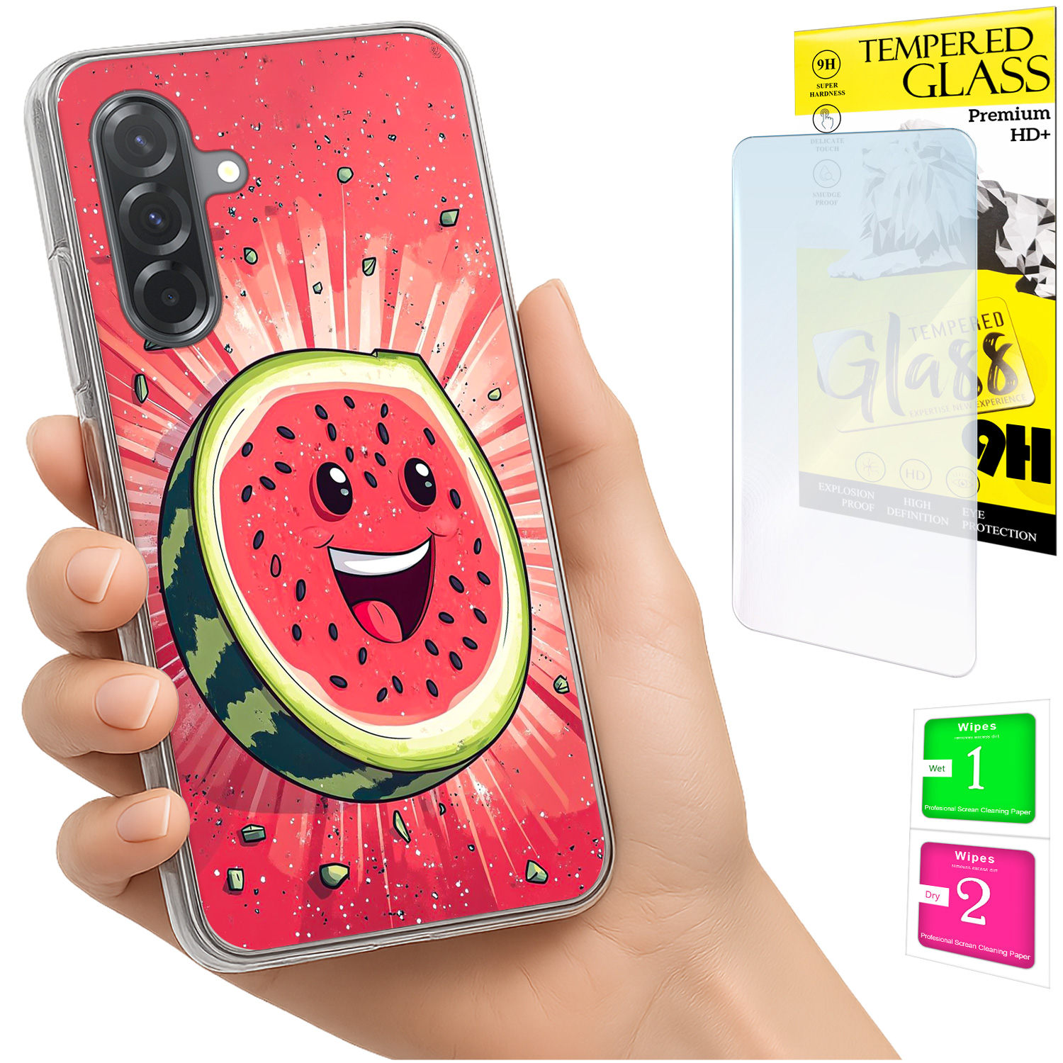 Schutzhülle Für Samsung Galaxy A36 / A56, Rückseite Aus Wassermelonen-glas, 9h-qualität
