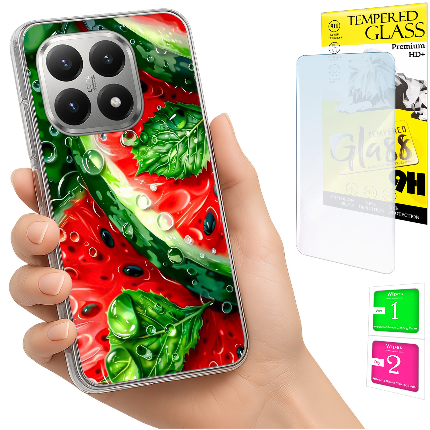 Schutzhülle Für Xiaomi 15t Mit Foto-rückseite, Wassermelonen-motiv + 9h-glas