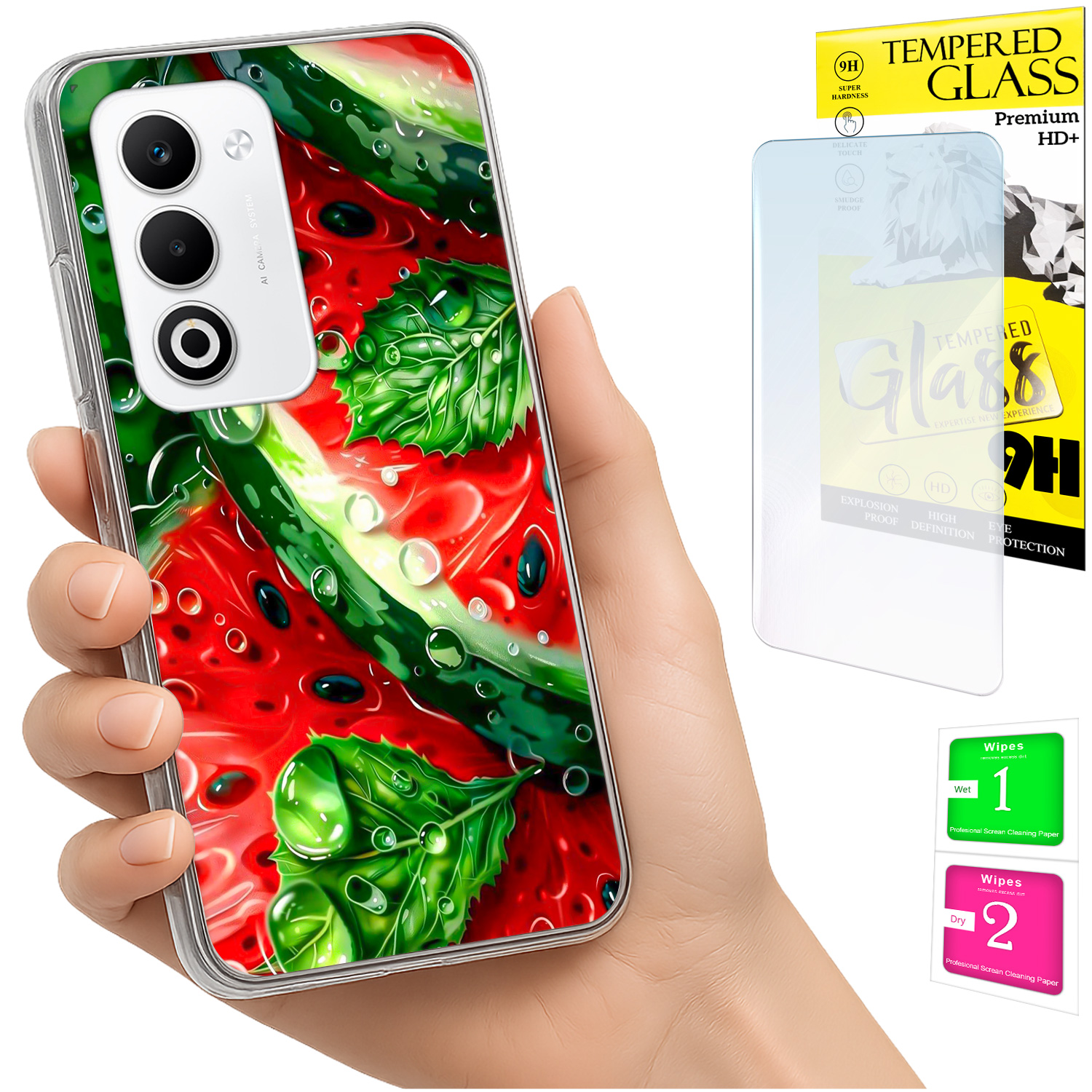 Schutzhülle Für Oppo A5 5g Mit Foto-rückseite, Wassermelonen-motiv + 9h-glas