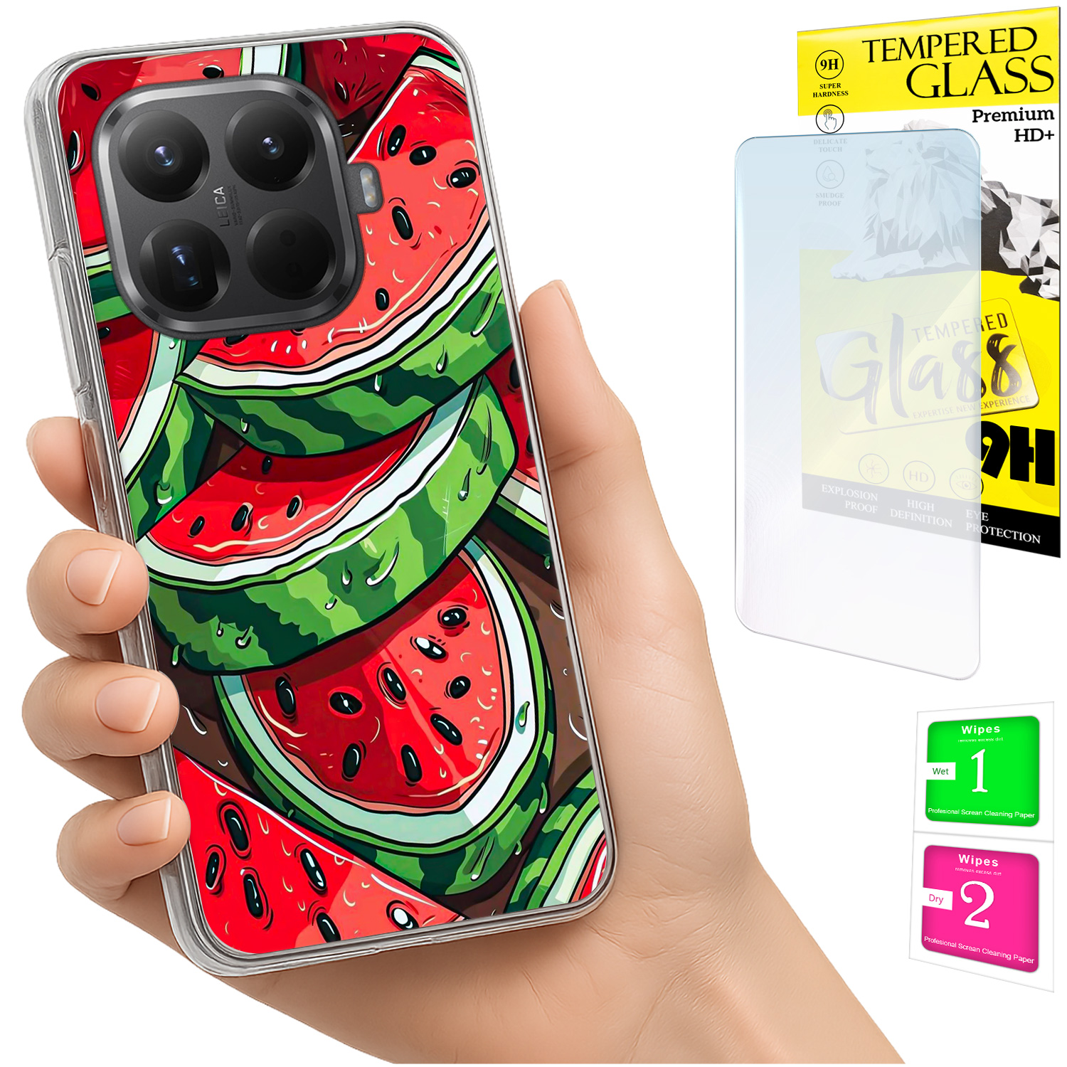 Schutzhülle Für Xiaomi 15t Pro Mit Foto-rückseite, Wassermelonen-motiv + 9h-glas
