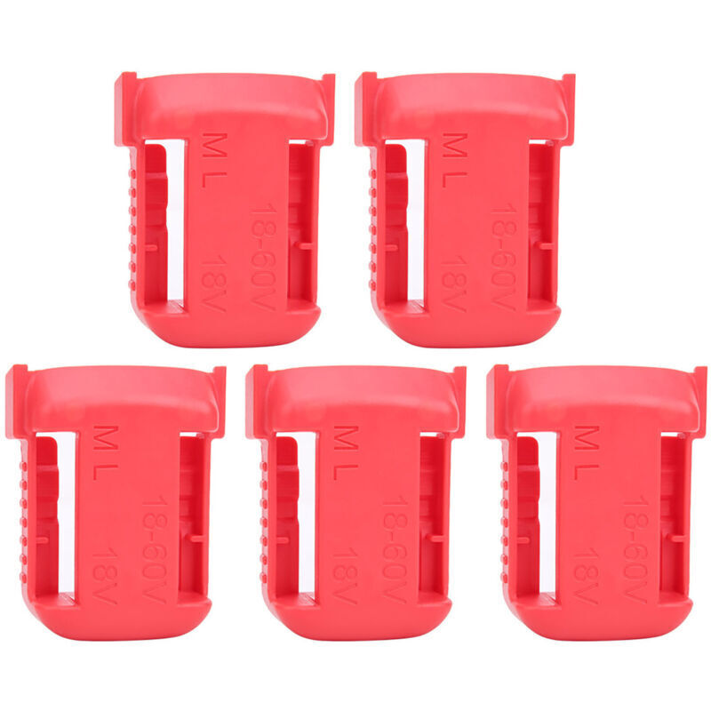 Stück Milwaukee M18 Batteriehalter, Lithium-batterie-aufbewahrung, Batterie-wandhalterung, Batterie-aufbewahrungsgestell, Gürtelschlitz-befestigungsvorrichtung 18v (rot).