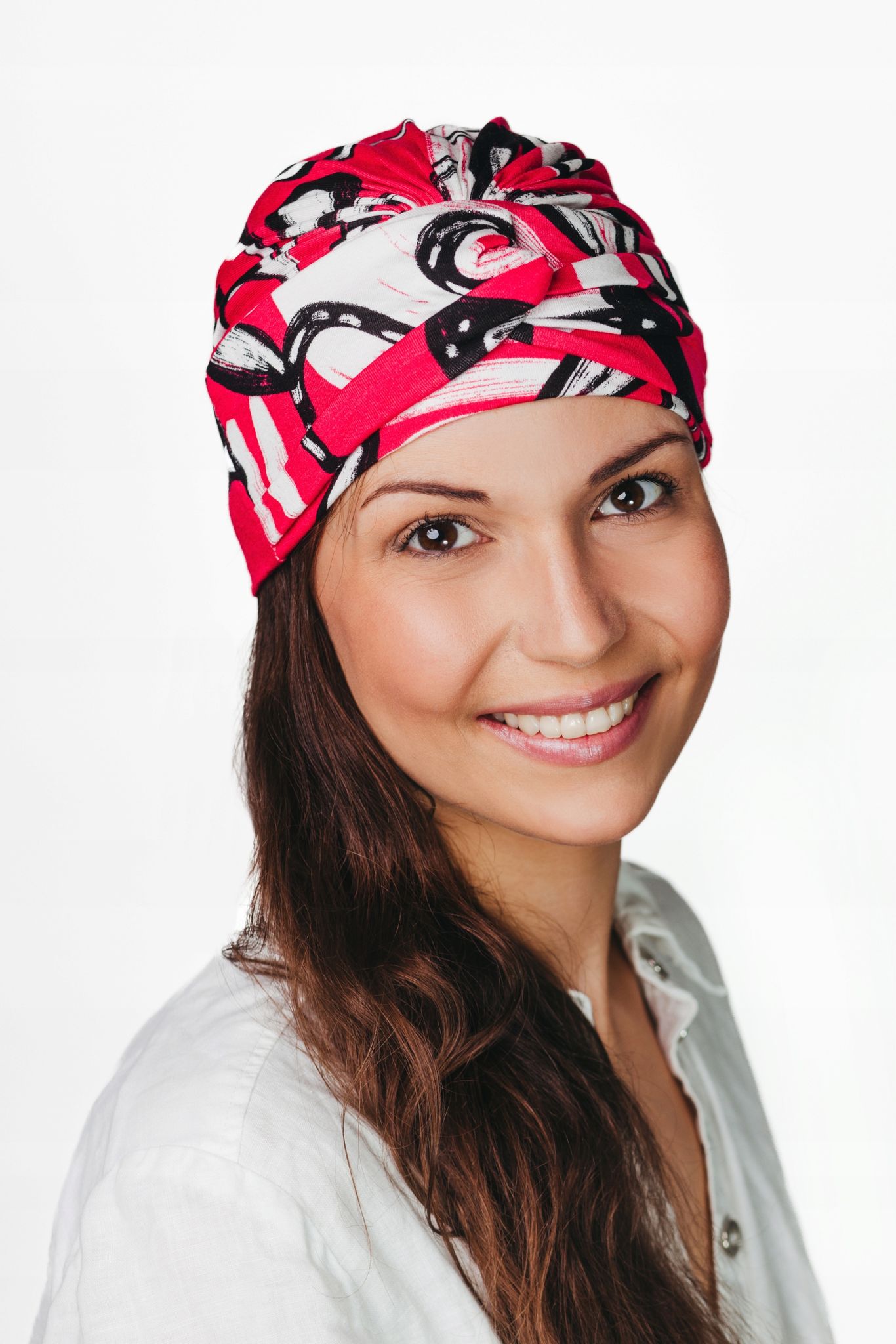 Stilvoller Damenturban Sara 440, Hut Aus Geknitterter Viskose, Polnisches Produkt