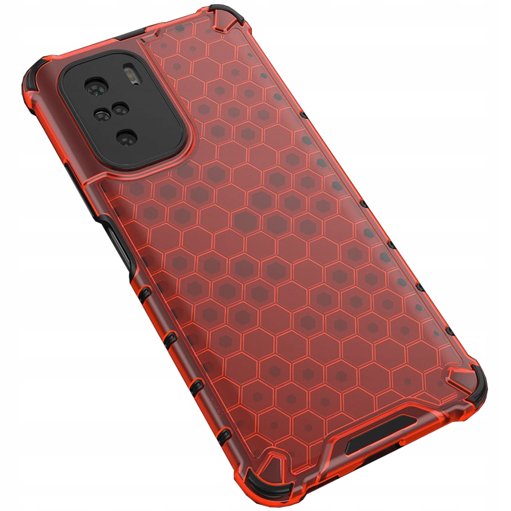 Wabenförmige Schutzhülle Mit Gelrahmen Für Xiaomi Redmi K40 Pro+ / K40 Pro / K40 / Poco F3 (rot)