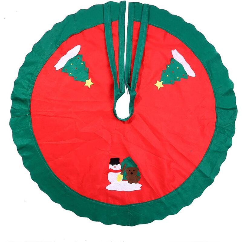 90 Cm Weihnachtsbaumrock – Baumfußdekoration, Deko Für Hauspartys, Rote Schürze/baumfußabdeckung
