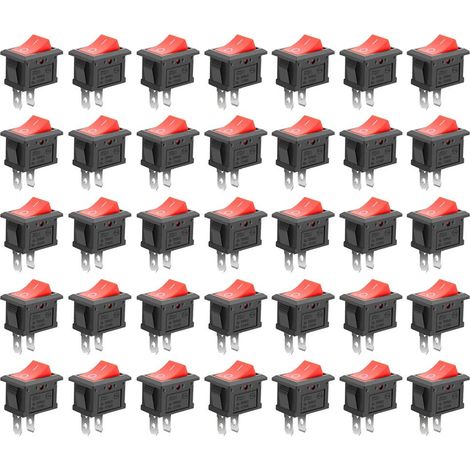 35-teiliges Ein-/ausschalter-set, Mini-boot-spst-druckknopf-wippschalter Für Auto, Boot Und Haushaltsgeräte, Rot