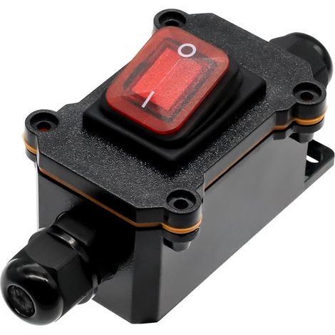 Ip67 Wasserdichter Kabelschalter, Ein-/ausschalter, 4 Anschlüsse, Doppelseitiger Kabelschalter, 12 V Dc 20 A Dpst Für Den Außenbereich, Mit Roter Led