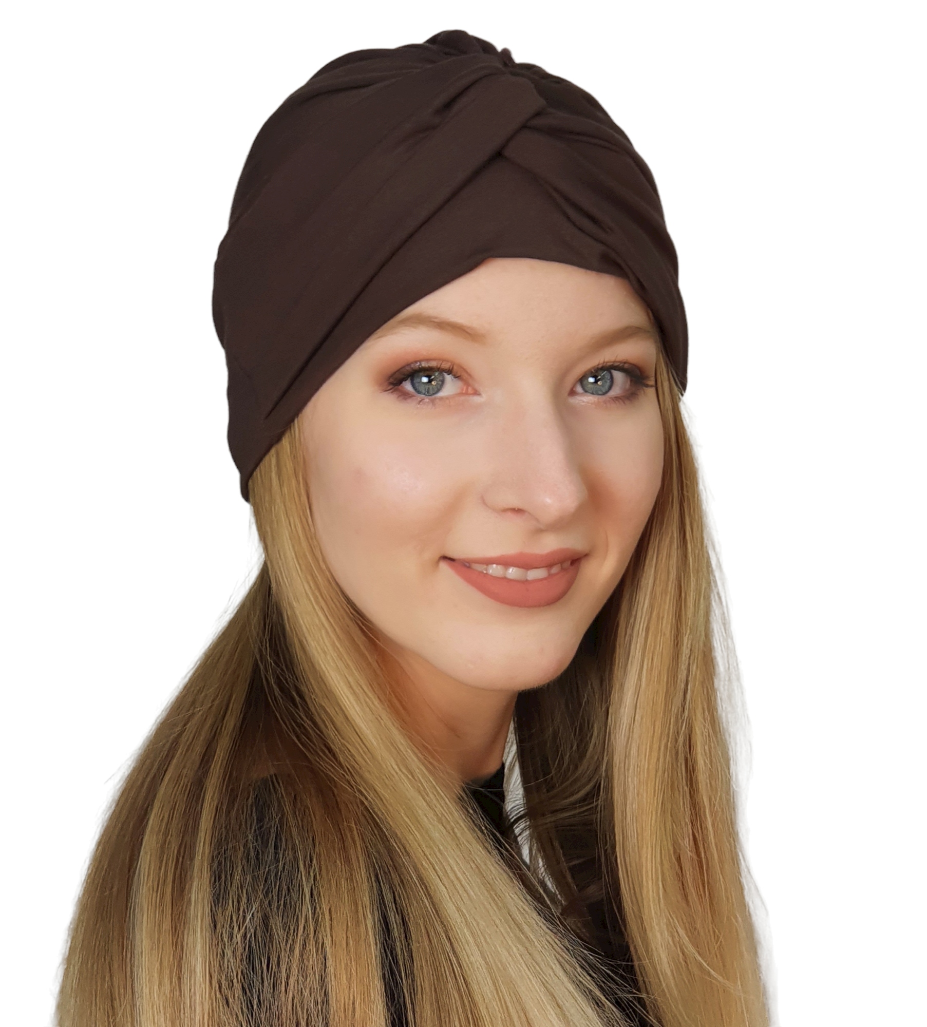 Damen-turban Sara 25 Schokoladen-bambushut Auch Nach Chemotherapie
