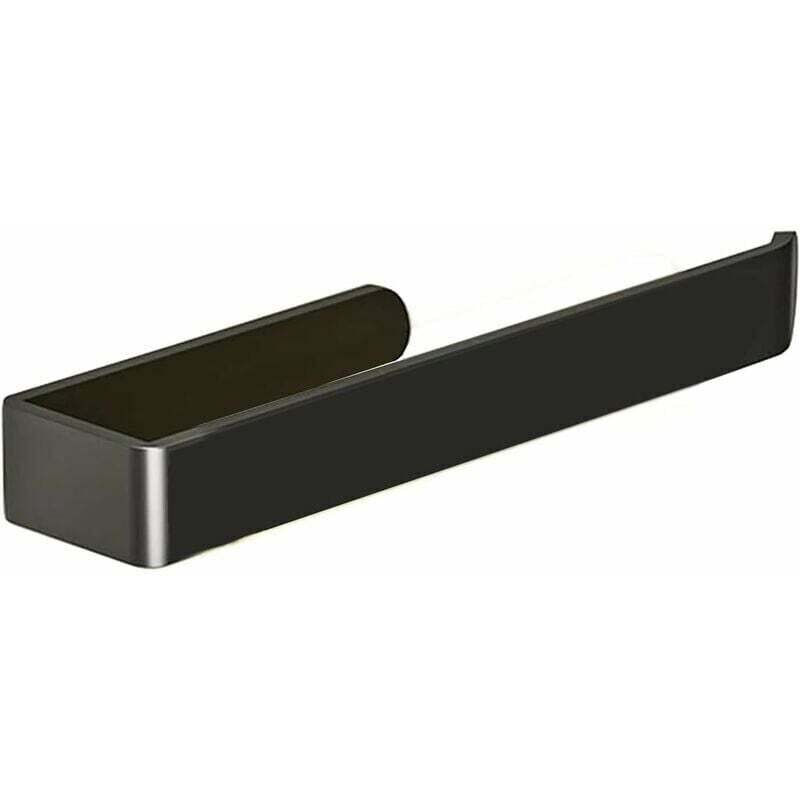 Schwarzer Handtuchhalter, Handtuchhalter Fürs Badezimmer, Geschirrtuchhalter Zum Selbstkleben Und Zur Wandmontage, Aluminium (schwarz)