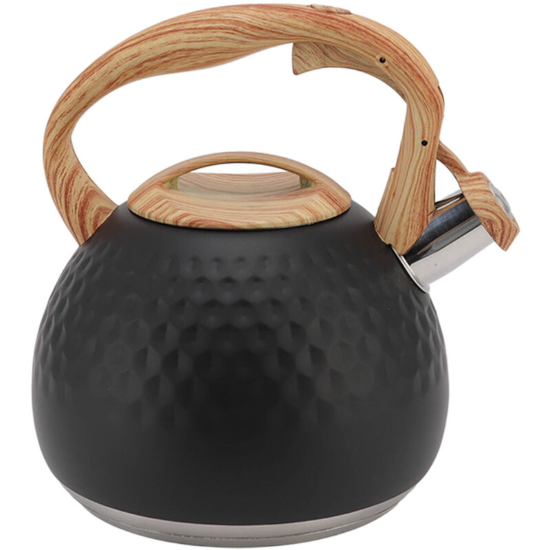 Pfeifender Teekessel Aus Edelstahl, Gleichmäßige Wärmeverteilung, Geeignet Für Gasherde, 3 Liter Fassungsvermögen, Für Die Heimische Küche (schwarz).