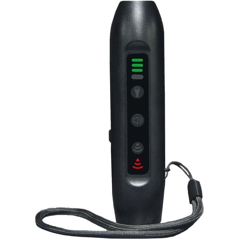 Tragbares Und Wiederaufladbares Ultraschall-hundeabwehrgerät Mit Intelligenter, Heller Taschenlampe Und Led-anzeige, Schwarz. 3 Modi.
