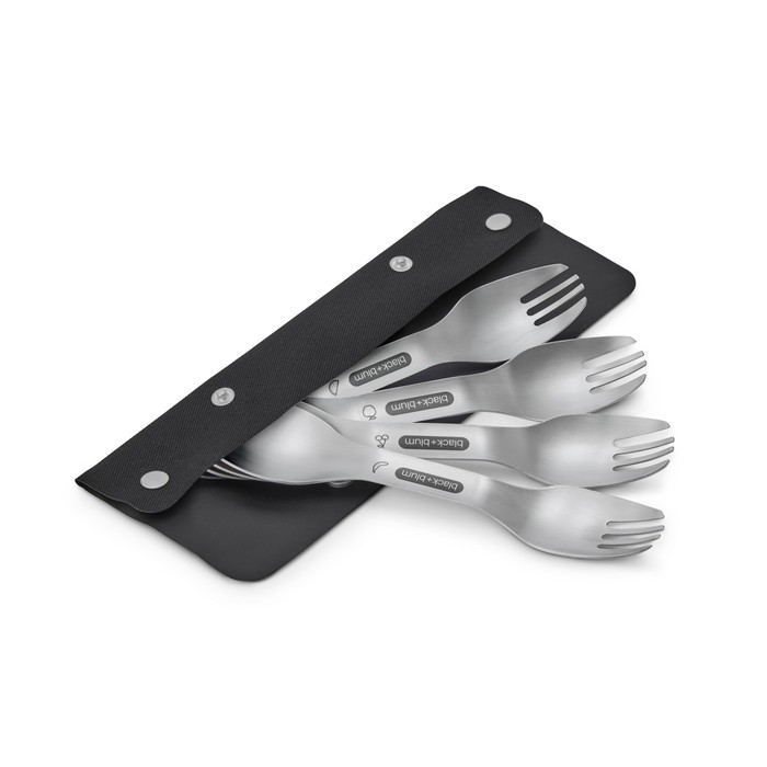 4-teiliges Stahlbesteckset, 5-teilig, Neu / Black+blum