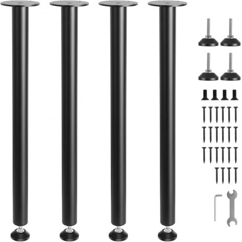 4er-set Tischbeine Tischkufen 711,2mm Hoch 110mm Montageplatte Kohlenstoffstahl Mattschwarze Pulverbeschichtung 544kg Tragfähigkeit Ideal Für Küchentische Wohnzimmerkonsolen Studio-tische