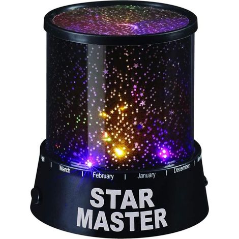Schwarzes Galaxien-projektor-nachtlicht – Romantisches Und Farbenfrohes Ambiente In Der Abenddämmerung