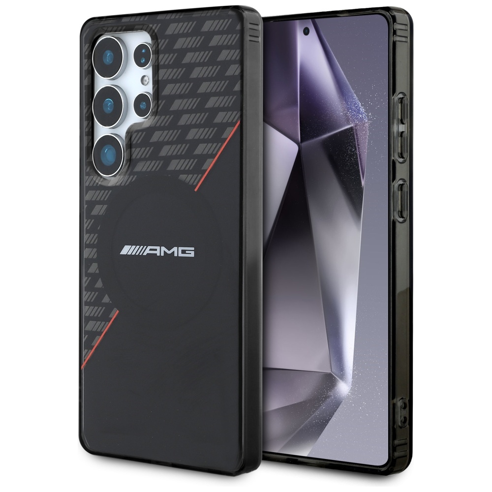 Amg Double Layer Rhombs Magsafe Hülle Für Samsung Galaxy S25 Ultra, Schwarz Und Rot
