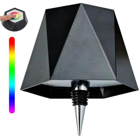 Rgb-led-flaschenlampe, Kabellose, Wiederaufladbare Tischleuchte Mit Touch-steuerung, 1200-mah-akku, Schutzart Ip54, Für Restaurants, Schlafzimmer, Camping, Cafés, Dekorationen, Schwarz