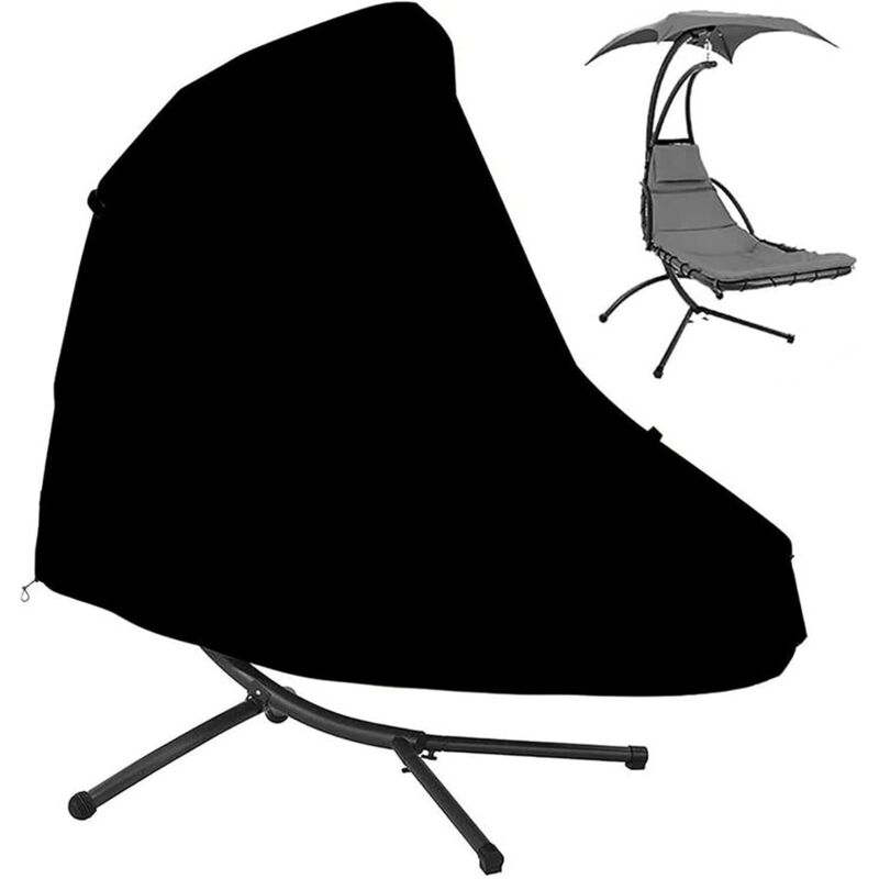 Schwarze, 420d-stoff-hängeliegeabdeckung Für Gartenschaukel, Veranda, Rasen, Möbelschutz