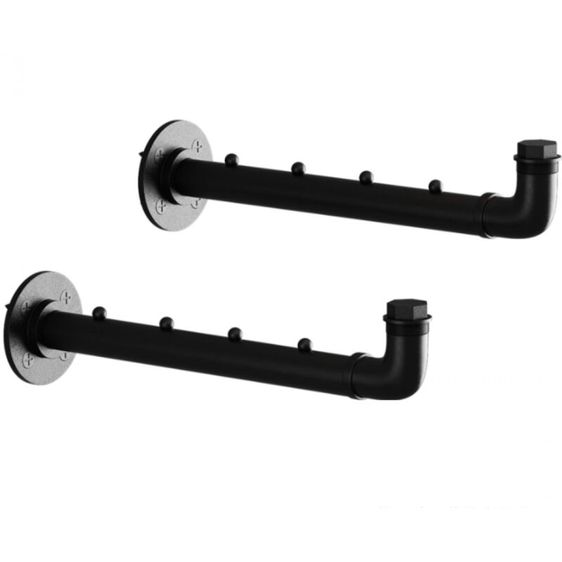Set Mit 2 Wandmontierten Kleiderstangen Aus Metall (40 Cm), Industriestil, Multifunktional Für Schlafzimmer, Badezimmer Oder Küche