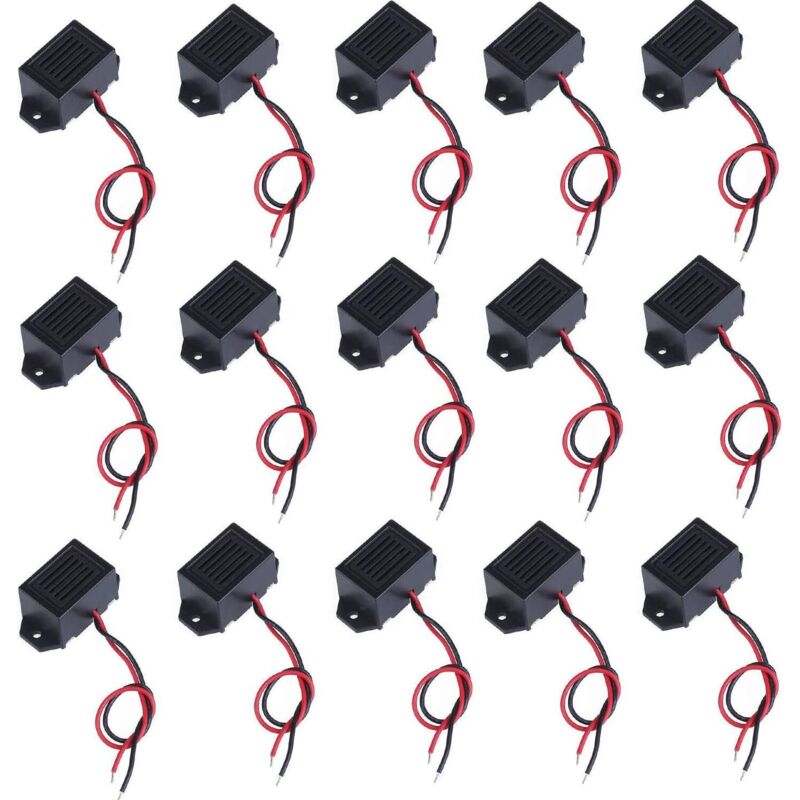 15 Stück Dc 3v 5v 9v 12v 100 Db Elektronischer Alarm Summer Alarmsystem Summer Elektronischer Summer Für Physikalische Schaltungen, Schwarz