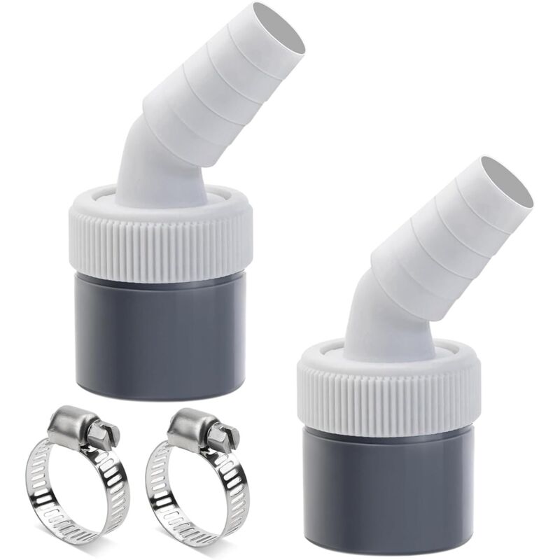 2-teiliger Ablaufadapter Für Geschirrspüler Und Waschmaschine, Mit 40-mm-schlauchauslass Und 18–24-mm-zulauf, 2 Schlauchschellen, Für Waschmaschine, Geschirrspüler Und Trockner