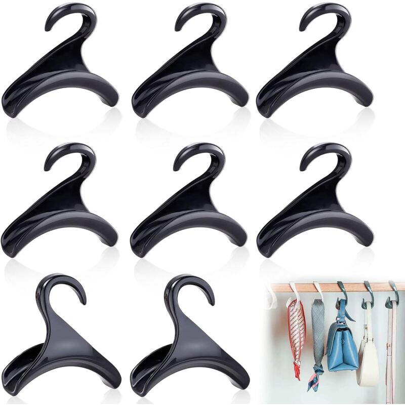 8 Stück Handtaschenhaken, Handtaschenhaken Für Den Kleiderschrank, Aufbewahrungshaken Für Handtaschen, Ordnungshaken Für Taschen, Schals, Hüte (schwarz)