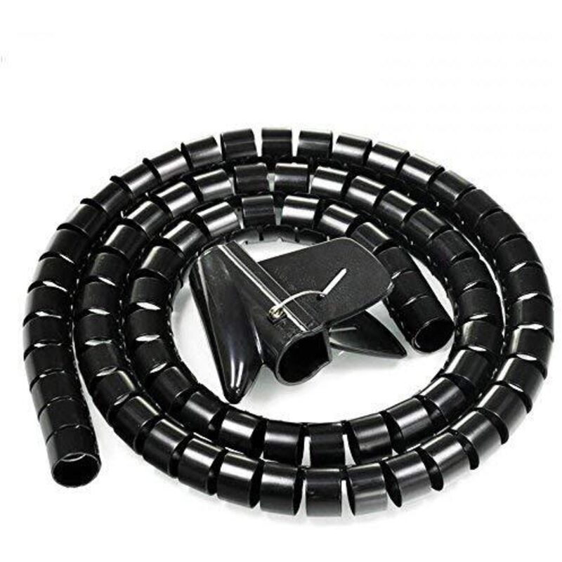 1,5 Meter, Flexibler, Zuschneidbarer Spiralschlauch, Kabelorganisator, Kabelschlauch, Kabelummantelung, Kabelwickel, Kabelhalterung Für Pc, Tv, Dvd, Kabel, Stereo, Antenne Usw., Schwarz