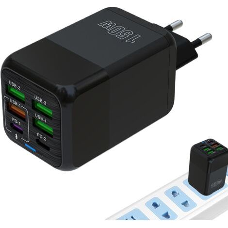 Ladeblock, Ladestation – Schnelllade-hub Mit Mehreren Anschlüssen, Mehrfachlade-hub Für Laptop-ladegeräte, 6-port-schnellwandladegerät Für Handys
