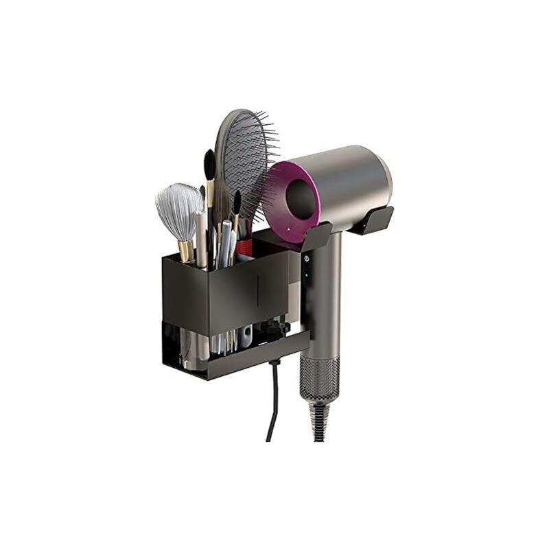 12,7 X 10 X 6,3 Cm Metall-haartrocknerhalter, Wandhalterung Für Dyson Supersonic Haartrockner, Universell, Schwarz