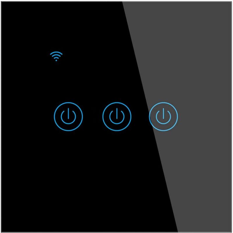 Drahtloser Smart-touch-wandschalter Mit Fernbedienung, Unterstützt Sprachsteuerung, Familienfreigabe Und Timer-funktion, Neutralleiter Erforderlich (schwarz, 3-fach)