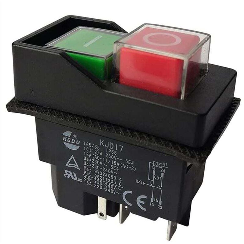 Kjd17 220v 5-poliger Elektromagnetischer Schalter – Zweipolige Schaltung – Integrierte Sicherheit – Für Werkzeugmaschinen Und Gartengeräte