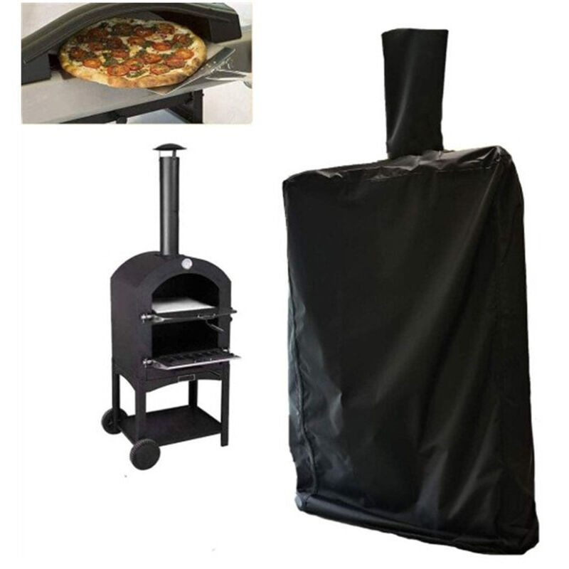 Schutzhülle Für Garten-pizzaöfen, Wasserdicht, Staubdicht, Schwarzes Oxford-gewebe, 55 × 65 × 175 Cm