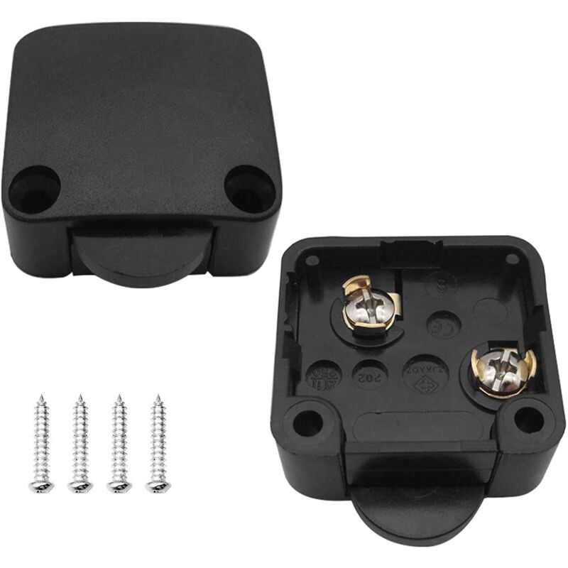 2 Stück Schranktürschalter Automatischer Schalter 1 A 250 V Schalter Für Schranklampen (schwarz)