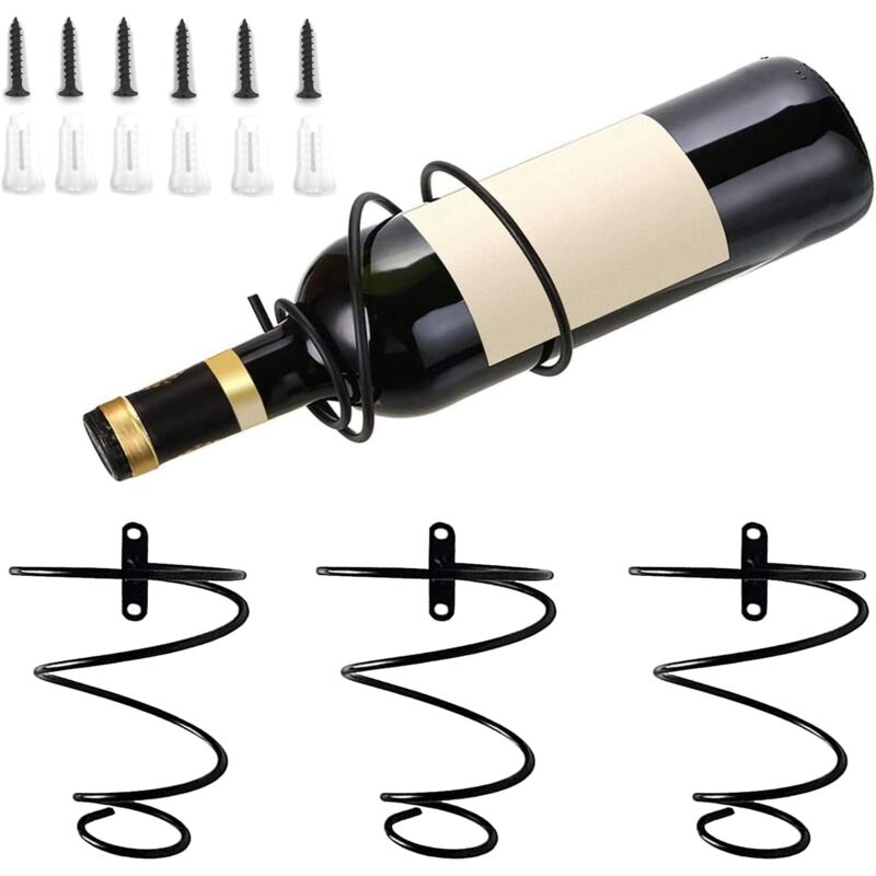 3-teiliges Wand-weinregal, Spiralförmiges Hängendes Weinregal, Halter Für Rotwein- Und Getränkeflaschen, Für Bar, Restaurant, Party, Wohnkultur