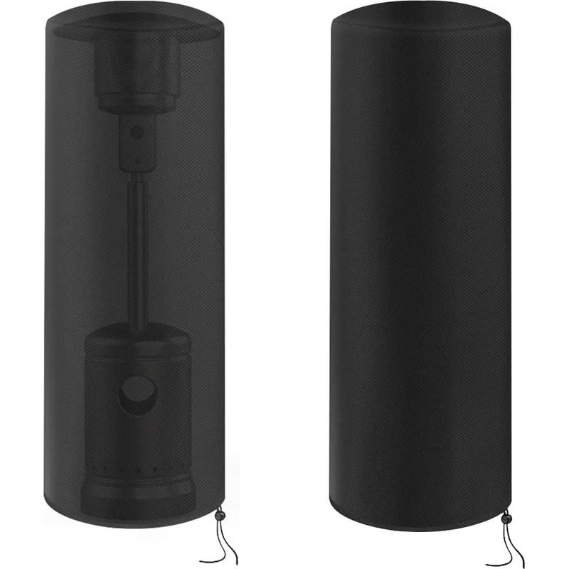 Schutzhülle Aus Oxford-gewebe Für Terrassenheizstrahler, Wasserdichte Und Winddichte Schutzhülle, Schwarze Zylindrische Schutzhülle Zum Schutz Der Terrassenheizung (120 X 50 X 50 Cm)